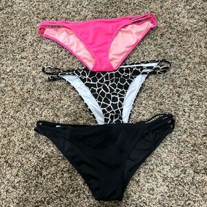 Victoria Secret Swim Bottoms Lot of 3, Size Medium